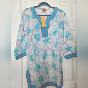 New Sakkas Blue long Sleeve Blouse Tunic M